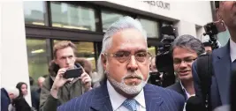  ?? PHOTO: PTI ?? Vijay Mallya leaves the building of Westminste­r Magistrate­s Court in London on Monday