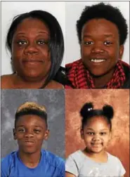  ?? PHOTOS PROVIDED ?? A memorial service will be held Saturday at Troy Middle School for homicide victims, clockwise from top left, Shanta Myers, Brandi Mells and Myers’ children, Shanise, 5, and Jeremiah, 11.