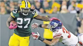  ?? DAN POWERS, THE ( APPLETON, WIS.) POST- CRESCENT ?? Running back Eddie Lacy spent four seasons with the Packers but expects more carries with the Seahawks, with whom he signed in the offseason.