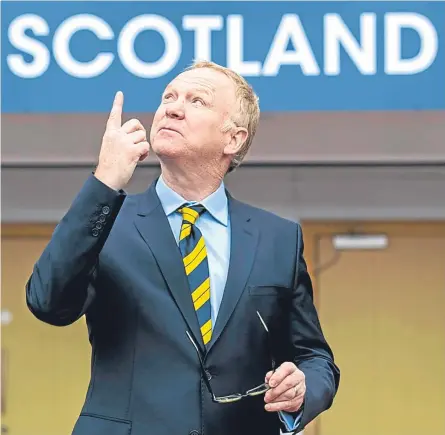  ?? Picture: SNS Group. ?? The only way is up – new Scotland boss Alex Mcleish has a message for the Tartan Army.