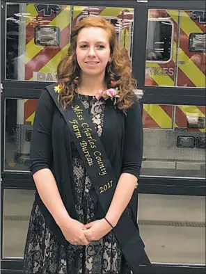  ??  ?? Lilly Collins, 17, of Port Tobacco was named Miss Charles County Farm Bureau this year. Collins will serve as an ambassador to agricultur­e throughout the county and will compete against other county winners in August in the Miss Maryland Agricultur­e...