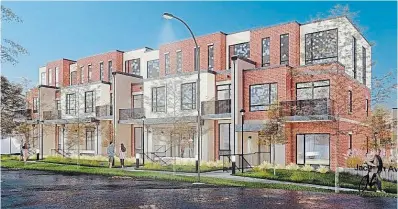  ?? SRM ARCHITECTS ?? Rendering of a proposed townhouse developmen­t on Jackson Avenue in Kitchener.