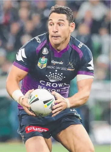  ??  ?? IN THE WINGS: Storm’s Innisfail-born Billy Slater is knocking on the door for Origin II.