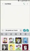  ??  ?? Eingabehil­fe: Die Tastatur-Toolbar führt direkt zu den Emojis, Stickern und Animatione­n.