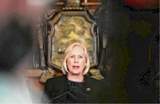  ?? Will Waldron/times Union archive ?? U.S. Sen. Kirsten, Gillibrand, D-N.Y., seen in a photo from April, has called for U.S. Sen. Bob Menendez, D-N.J., to resign after federal indictment.