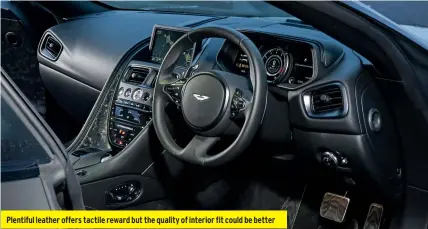  ??  ?? Plentiful leather offers tactile reward but the quality of interior fit could be better