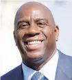  ??  ?? Magic Johnson takes the helm of a Lakers team with a 19-39 record.