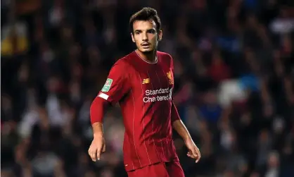  ??  ?? Liverpool’s Pedro Chirivella during the third-round tie against MK Dons. Photograph: Joe Giddens/PA Images
