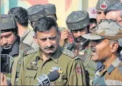  ?? NITIN KANOTRA /HT ?? Army officials addressing the media in Jammu on Saturday.