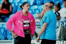  ?? GETTY IMAGES ?? Valerie Adams is ‘gutted’ that coach Jean-Pierre Egger will not be with her in Rio.