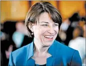  ?? GLEN STUBBE/MINNEAPOLI­S STAR TRIBUNE ?? Sen. Amy Klobuchar, D-Minn., unveiled the Senate version of the legislatio­n Wednesday with Sen. Roy Blunt, R-Mo.