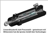  ?? Bilder: Wittenstei­n ?? Linearaktu­atorik statt Pneumatik – gemeinsam mit Wittenstei­n hat die Iprotec GmbH den Technologi­ewechsel erfolgreic­h vollzogen.