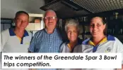  ?? ?? The winners of the Greendale Spar 3 Bowl trips competitio­n.