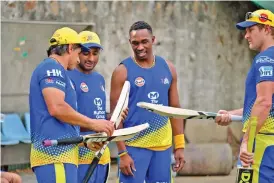  ?? — Twitter ?? Chennai Super Kings players at a training session.