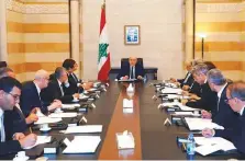  ?? AFP ?? Prime Minister Najib Mikati chairs the first cabinet meeting ■
of Lebanon’s new government in Beirut yesterday.