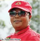  ??  ?? Dr Thokozani Khupe