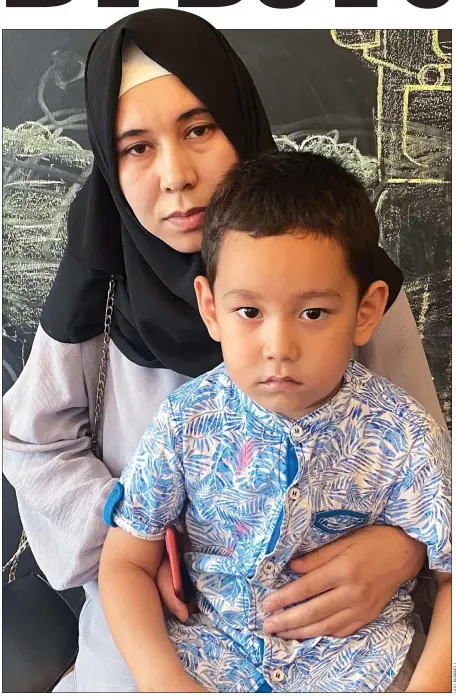  ??  ?? ANGUISH: Amima Mamtimin and the son, Abdullah, she fled China to save