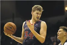  ?? Gregory Bull / Associated Press ?? St. Mary’s Jock Landale, a 6-11 center from Australia, averaged 30 points and 15 rebounds in his team’s two wins last week.