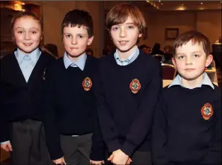  ??  ?? WEXFORD CBS: Chloe Murphy, Thomas Francis, Jack Howell and Lewis Hession.