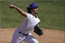  ?? NAM Y. HUH - THE ASSOCIATED PRESS ?? FILE - In this Oct. 2, 2020, file photo, Chicago Cubs starting pitcher Yu Darvish throws during the first inning in Game 2of the team’s NL wild-card baseball series against the Miami Marlins in Chicago.