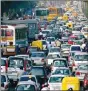  ??  ?? Traffic in Delhi.