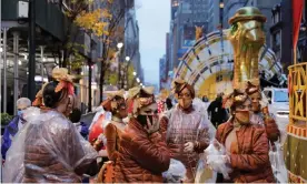  ?? Photograph: Andrew Kelly/Reuters ?? The 94th Macy’s Thanksgivi­ng Day parade in New York, November 2020.