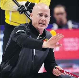  ?? JUSTIN TANG/THE CANADIAN PRESS ?? Skip Kevin Koe said life is “getting back to normal” for his team of Marc Kennedy, Brett Laing and Ben Hebert, who will represent Canada in men’s curling at the 2018 PyeongChan­g Olympics.