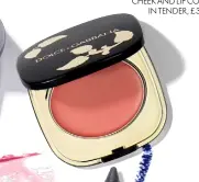  ??  ?? DOLCE & GABBANA DOLCE BLUSH CREAMY CHEEK AND LIP COLOUR IN TENDER, £31