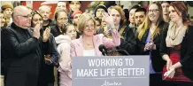  ?? IAN KUCERAK ?? Premier Rachel Notley, speaking Friday in Edmonton, accused B.C. Premier John Horgan of underminin­g the federal government’s pan-Canadian plan to fight man-made climate change.