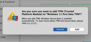  ??  ?? ABOVE So, Microsoft, does Windows 11 really need TPM 2 – and how will you handle VMs?