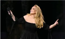  ?? Photograph: Gareth Cattermole/Getty Images for Adele ?? Adele performs on stage in Hyde Park.