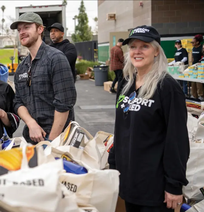  ?? ?? From left: Eilish, Finneas and Baird at a Support + Feed event in Los Angeles this year.