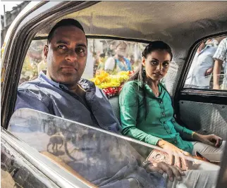  ?? CTV/BELL ?? Russell Peters stars is Doug D’Mello, a bumbling Toronto police officer investigat­ing a murder in India, in his new miniseries. The comedian stars alongside a cast of internatio­nal actors including Mishqah Parthiepha­l, right.