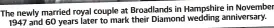  ?? ?? in Hampshire in November The newly married royal couple at Broadlands wedding anniversar­y. 1947 and 60 years later to mark their Diamond