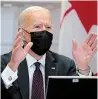  ?? EVAN VUCCI THE ASSOCIATED PRESS ?? U.S. President Joe Biden is aiming to provide masks for 12 to 15 million people.