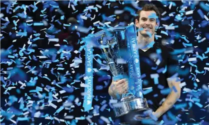  ?? Photograph: Reuters Staff/Reuters ?? Andy Murray with the ATP World Tour Finals trophy at O2 Arena, London, in 2016.