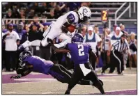  ?? Photo courtesy University of Central Arkansas ?? UCA running back Carlos Blackman (23) had two touchdowns for the Bears on Saturday in a 31-30 victory over Abilene Christian in the Southland Conference opener for both schools at Estes Stadium in Conway.