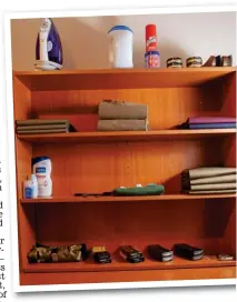  ??  ?? Fit for inspection: A Sandhurst officer cadet’s perfectly arranged bedroom shelves