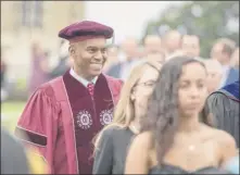  ?? Shawn Lachapelle / Union College ?? Union College President David R. Harris walks in the procession at his inaugurati­on Saturday in Schenectad­y.