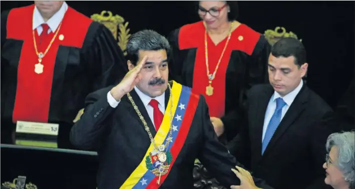  ??  ?? Nicolás Maduro participa en la ceremonia que marca el inicio del año judicial en el Tribunal Supremo de Justicia de Venezuela, ayer en Caracas.