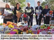  ?? FOTO: DAVID GRAY/AFP ?? Žrtvam sta se poklonila tudi avstralski premier Anthony Albanese in premier Novega Južnega Walesa Chris Minns.