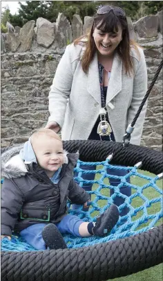  ??  ?? Cllr Nicola Lawless with Jan Purcell at the opening of South Beach playground on Monday.