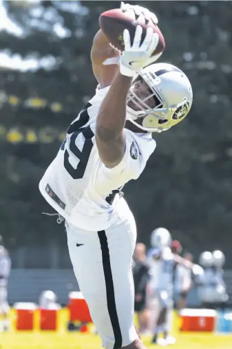  ?? Paul Chinn / The Chronicle ?? Wide receiver Amari Cooper, who had 1,153 receiving yards last season, takes part in practice.