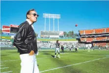  ?? Scott Anger / Associated Press 1989 ?? While based in Los Angeles, then-owner Al Davis brought the Raiders back to Oakland for an exhibition game in 1989.