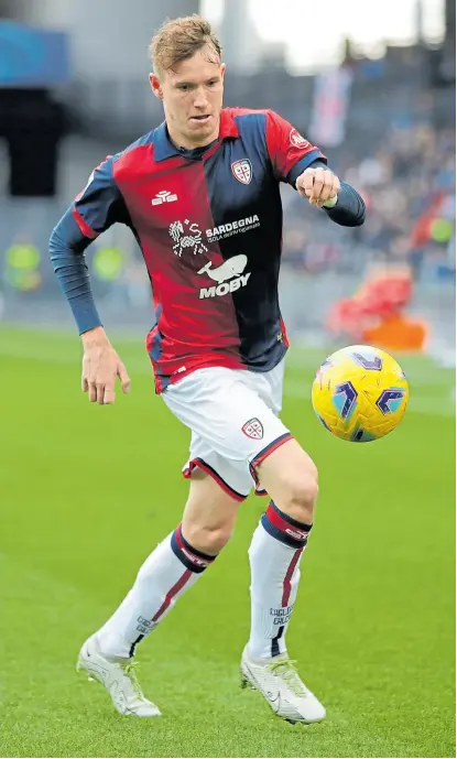  ?? Getty images ?? Jakub Jankto, en acción durante un partido de Cagliari