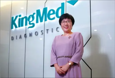  ?? PARKER ZHENG / CHINA DAILY ?? Yan Ting, senior vice-president of KingMed Diagnostic­s Group. Having 37 central labs in China with more than 22,000 medical clients, KingMed’s services cover more than 90 percent of China’s population.