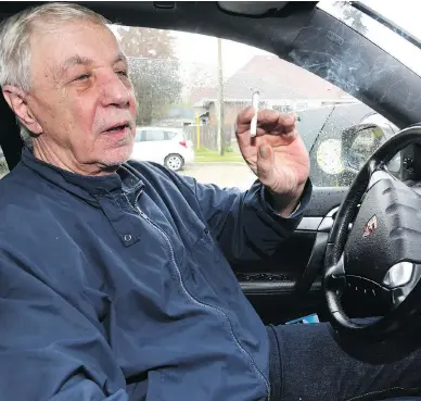  ?? MIKE HENSEN / THE LONDON FREE PRESS / POSTMEDIA NETWORK ?? Cleaning service owner Harry Kraemer was given a ticket for smoking in his SUV in London, Ont.