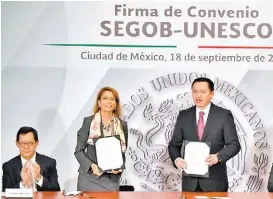  ?? ESPECIAL ?? Roberto Campa, Nuria Sanz y Miguel Ángel Osorio Chong.