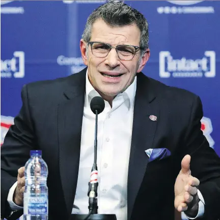  ?? JOHN MAHONEY ?? Canadiens general manager Marc Bergevin will return next season in his role of overseeing the franchise’s on-ice product in 2018-19. Stu Cowan says it is surprising the team still has an attitude problem in the locker-room given how long Bergevin has...