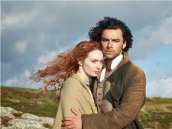  ??  ?? Tomlinson as Demelza, the wife of Ross Poldark, played by Aidan Turner (BBC)